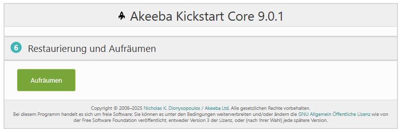 Bild 12   Kickstart aufräumen