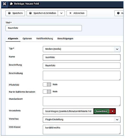 13 Benutzerdefiniertes Feld Typ Medien